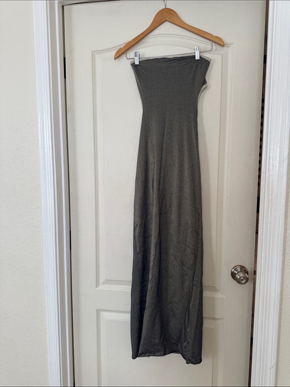 Baobab Collection Strapless Maxi Dress in Charcoal